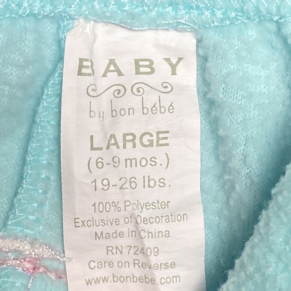 Bundles Baby Place & Bon Bebe Girls One Piece & Fleece Sweat Pants Size 6-9 Mont - Picture 10 of 11